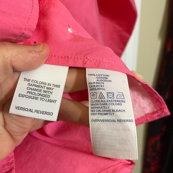 Tommy Hilfiger Jeans Pink Tie-front Long Sleeve Button Down Shirt XL - Picture 6 of 11